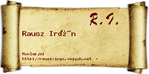 Rausz Irén névjegykártya